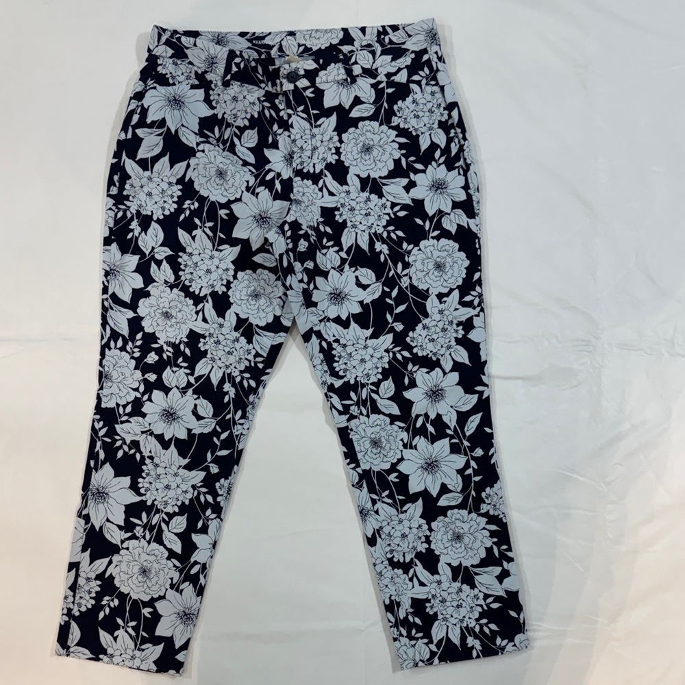 GAP Blue and White Floral Khakis